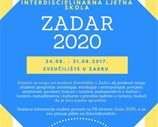 Poziv na ljetnu školu „Zadar 2020“
